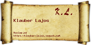 Klauber Lajos névjegykártya
